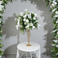 Fleurs artificielles modernes populaires en forme de U 2.4m de toile de fond arc de mariage pour la décoration
