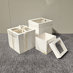 高品质12*10英寸方板蛋糕盒2毫米回收材料透明食品储存窗口 - Product Image 2