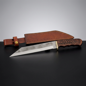 Couteau Viking Seax fait main, lame en acier carbone, runes nordiques gravées, couteau de chasse et de survie pour la brousse, manche en bois de rose - Product Image 2