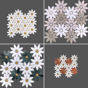 Carreaux de sol muraux en mosaïque moderne polie avec design de fleurs en marbre pour salle de bain <span class=keywords><strong>cuisine</strong></span> villa - Product Image 5