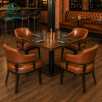 Meubles de bar commerciaux Ron Group OEM/ODM, banquette en cuir capitonné, chaise ergonomique, table carrée en bois massif pour restaurant