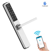 Kartu IC RFID kata sandi Digital, pengunci sidik jari biometrik Remote Wifi cerdas untuk rumah kayu Hotel aluminium Data Cloud