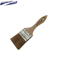 Pinceau plat industriel en poils de sanglier pur de 2 pouces pour peinture à l'eau, manche en bois, outil professionnel pour le travail du bois et le vernissage, bricolage