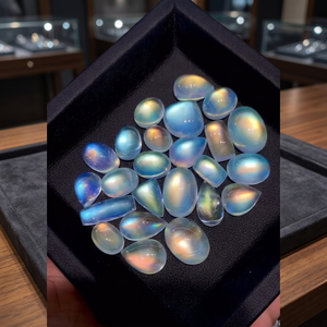 พลอยมูนสโตนสีขาวธรรมชาติ W.A.GEMS แบบหลวม รูปทรงผสมผสาน หลากสีสัน สำหรับทำเครื่องประดับ - Product Image 2