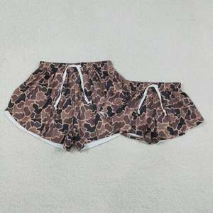 Shorts de sport pour femmes et filles, camouflage marron, assortis mère-fille, shorts de yoga - Product Image 5
