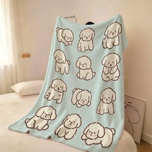 Couverture en flanelle personnalisée avec impression de chiens mignons, couverture de canapé, couverture de sieste, super douce, lavable en machine, pour chambre à coucher, salon - Product Image 2