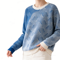 Pull rayé décontracté rétro, pull en cachemire tricoté à manches longues ample pour femmes, automne et hiver