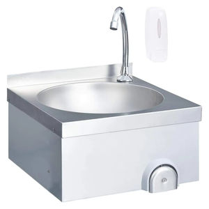 Lavabo de acero inoxidable SS304 de pared con accionamiento por rodilla, el más vendido, certificado NSF, resistente a la corrosión, apto para uso alimentario. - Product Image 5