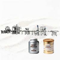 Ligne de remplissage et de mise en conserve de poudre de protéines de lactosérum, machine d'emballage en conserve pour suppléments alimentaires de collagène, glucose, probiotiques et poudre de lait