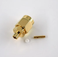 Connecteur coaxial RF SMA à polarité inversée, connecteur mâle droit pour câble semi-rigide de 0,086''