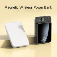 Batterie externe sans fil 3-en-1 ABS 15W avec logo personnalisé, chargeur mince 5000 mAh, batterie externe magnétique 10000 mAh avec câble