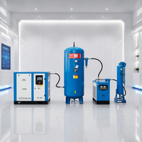 Compresseur d'air à vis 4KW 5.5HP à entraînement par courroie tout-en-un avec réservoir de 500L, 8 bars, faible bruit, pour atelier et garage, certifié CE
