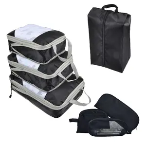 Conjunto de bolsas organizadoras de viaje 7 en 1, bolsas organizadoras de equipaje de viaje ligeras, 7 Uds.