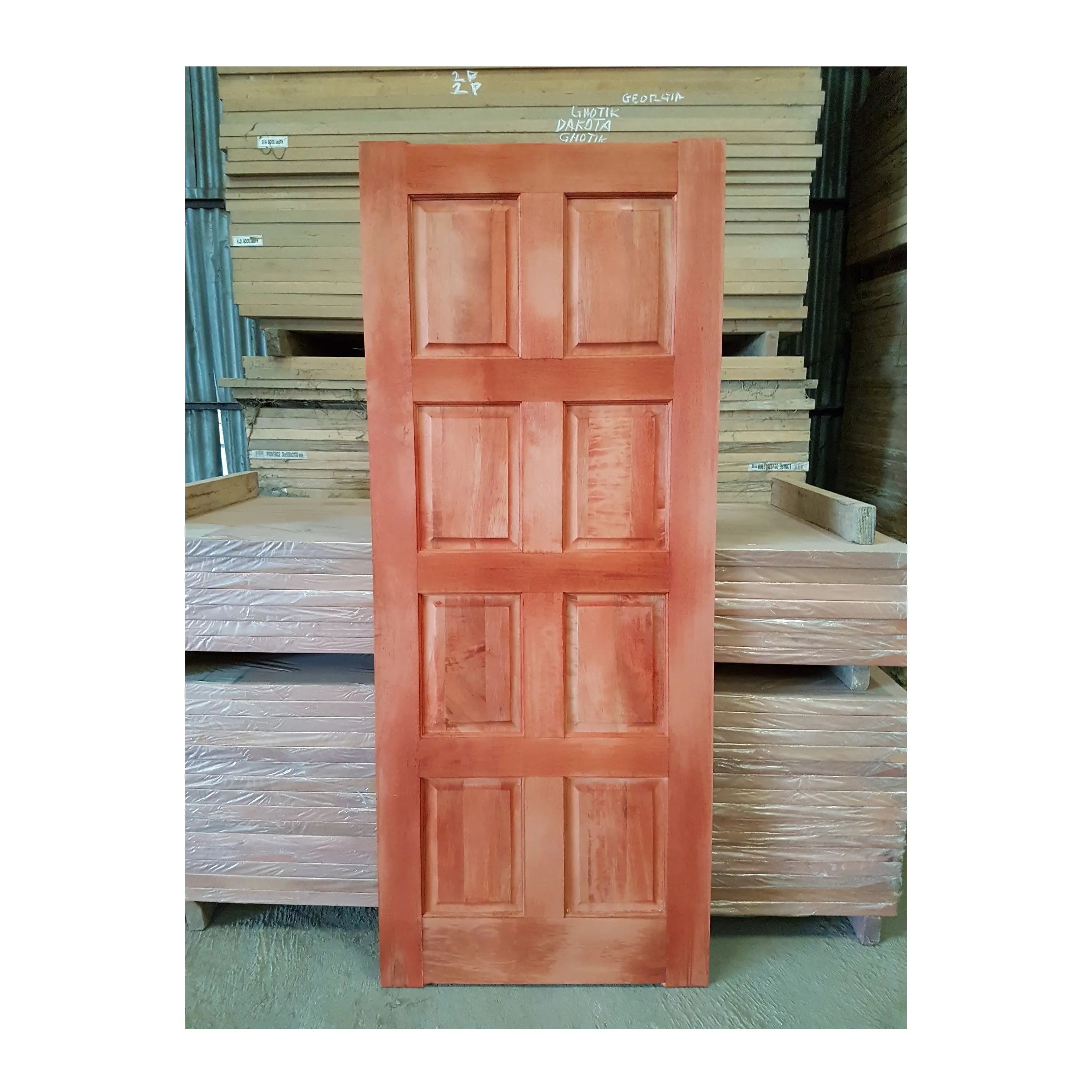 Chất lượng tiêu chuẩn giá bán buôn bền nội thất rắn cửa gỗ Bảng điều khiển phòng ngủ thiết kế cửa màu cửa từ Indonesia