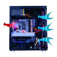 SNOWMAN New Style Pc Cabinet Top Power Supply Gaming ATX Mid Tower Gamer Computer case With RGB Fan Gaming Computer Cases