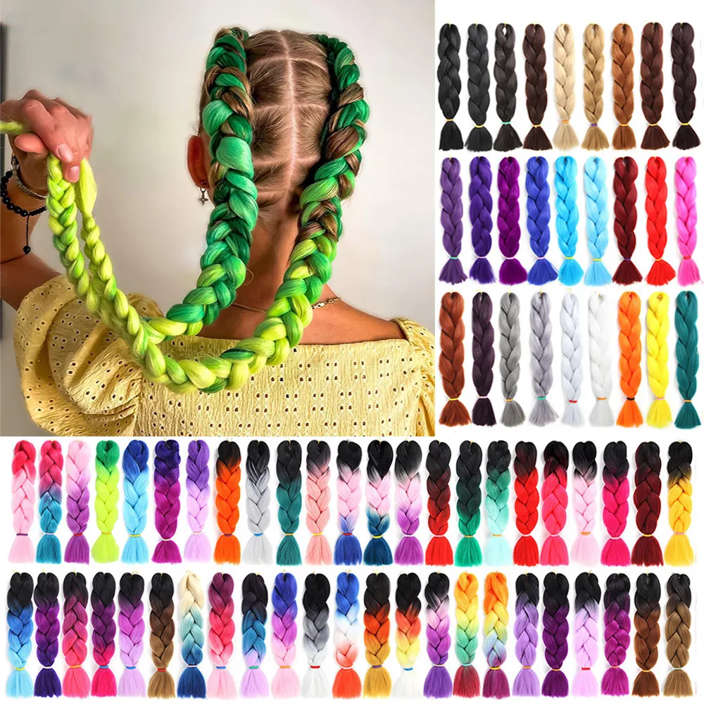 24 Inches Jumbo Braiding Hair Synthetic for Hair Extensions Afro Ombre Crochet Braid Hair