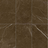 Керамогранитная плитка под мрамор Emperador Dark Brown 600x1200 мм, легко чистится, водонепроницаемая, для пола и стен, для гостиной