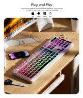 SC703 USB Wired Gaming Keyboard New Transparent & Vibrant RGB Backlit Dual Use for E-Sports & Office Work