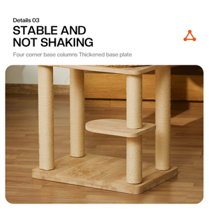 Lüks Modern mobilya büyük kedi ağacı kulesi Rattan dokuma ahşap Sisal <span class=keywords><strong>Pet</strong></span> tırmanma Scratcher <span class=keywords><strong>Post</strong></span> kınamak kedi ağaçları ev - Product Image 5
