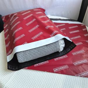 Компостируемые прочные красные курьерские сумки с логотипом на заказ, экспресс переработанная одежда, доставка, Полиэтиленовая почтовая сумка - Product Image 5