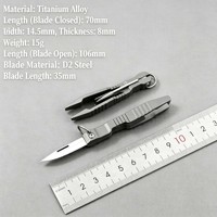 Pince à épiler multifonctionnelle en alliage de titane, pince à épiler de précision pour cils, petite pince à sourcils, grattoir, couteau pliant, ouvre-bouteille