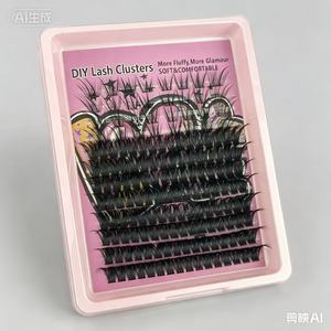 Kit <span class=keywords><strong>de</strong></span> <span class=keywords><strong>cils</strong></span> en grappe DIY Lanting Yate avec colle et outils, 12 rangées, volume intense 10D-20D, style naturel/bouclé/volumineux - Product Image 1