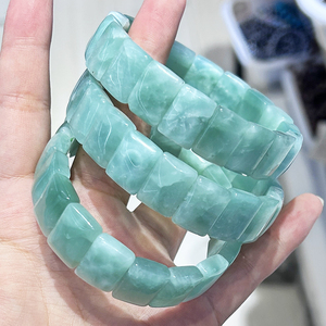 Braccialetto di <span class=keywords><strong>pietra</strong></span> amazzonite naturale portafortuna <span class=keywords><strong>pietra</strong></span> curativa gioielli amazzonite grano di seta - Product Image 4