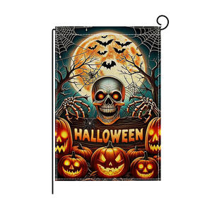 क्रॉस-बॉर्डर नए हेलोलीन पॉलिएस्टर आयताकार पृष्ठभूमि कपड़े सजावट उद्यान ध्वज बैनर जोड़े उत्सव मृत बार ध्वज - Product Image 1