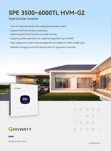 Inversor Solar Híbrido Growatt 6KW SPE <span class=keywords><strong>6KTL</strong></span> HVM-G2 Conectado a la Red de Salida Única - Product Image 3
