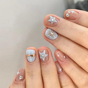 Consejos DE ARTE usable Xiaohongshu, superventas, pegatinas de uñas con acabado de estrella de cinco puntas cortas, uñas postizas extraíbles - Product Image 3