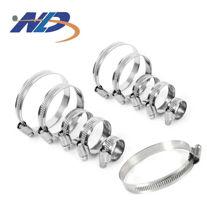 High Quality Customizable German Type Hose Clamp Stainless Steel Screw Pipe Clamp in Metric System Box Packed