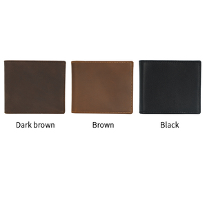 Portefeuille Homme en Cuir Véritable Pleine Fleur Marron avec Fermeture Éclair, Style Luxe Slim, en Cuir de Vachette Crazy Horse, Protection RFID, Idéal pour le Dropshipping (USA) - Product Image 6