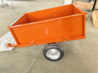 Remorque benne robuste en acier de 500 LBS pour VTT avec déverrouillage à pédale, chariot de jardin pour tondeuse à gazon