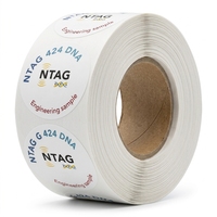 Stiker RFID NTAG 424 DNA NFC Label 13.56 MHz Putih Mini Tag untuk Autentikasi dan Kebolehurusan