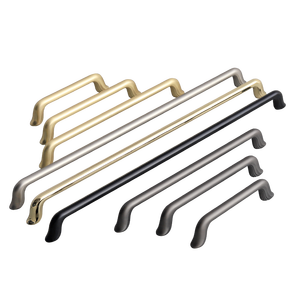 Oukali Wholesale <strong>Modern</strong> Simple Furniture Cabinet Handle Kitchen <strong>Drawer</strong> Cupboard Zinc <strong>Black</strong> 128mm Pulls Handles - Product Image 1