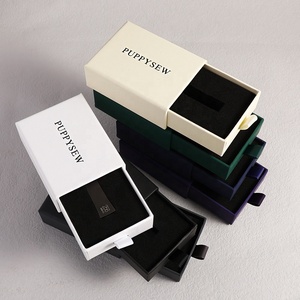 PUPPYSEW Jewelry <b>Sliding</b> Box 9*7cm U disk Cardboard Packing Drawer Box Lighter packing Box Logo custom - Product Image 1