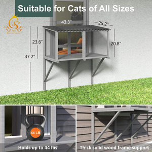 Eur Huisdier Nieuwste Ontwerp Kat Catio Massief Houten Kattenraam Zitstok Luxe Kattenhuis Kooi Goedkope Prijs - Product Image 5