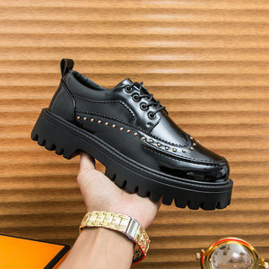 Chaussures plates en cuir de qualité supérieure pour homme, style mocassins, à enfiler, avec semelle en caoutchouc amortie, pour affaires, mariage, mode automne-hiver-printemps, vente en gros - Product Image 3