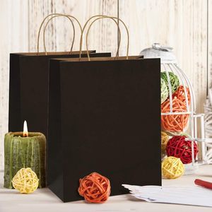 Sacchetti regalo in carta Kraft classica con maniglie in corda di cotone per la festa al dettaglio del supermercato Shopping e promozione aziendale - Product Image 6