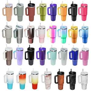 Vaso Térmico Clásico GZYSL, Vaso Térmico <span class=keywords><strong>de</strong></span> Acero Inoxidable con Aislamiento, Vaso con Pajita <span class=keywords><strong>de</strong></span> 40 oz con Asa - Product Image 1