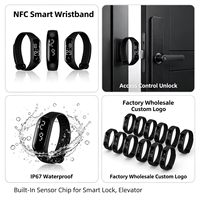 M1 Chip Smart IC Wasserdichtes Silikon-Fitness-Armband mit RFID NFC Zugangskontrolle zum Türöffnen