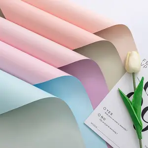 Papier d'emballage Floral rose personnalisé pour la saint-valentin, cadeau coréen, avec Logo, rouleau de papier d'emballage imperméable pour fleuriste