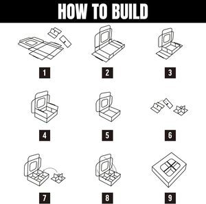 Scatola Quadrata Nera Mini per 4 Tartufi con Finestra e Divisori, Scatole da Forno Molto Piccole per <span class=keywords><strong>Regali</strong></span> - Product Image 4