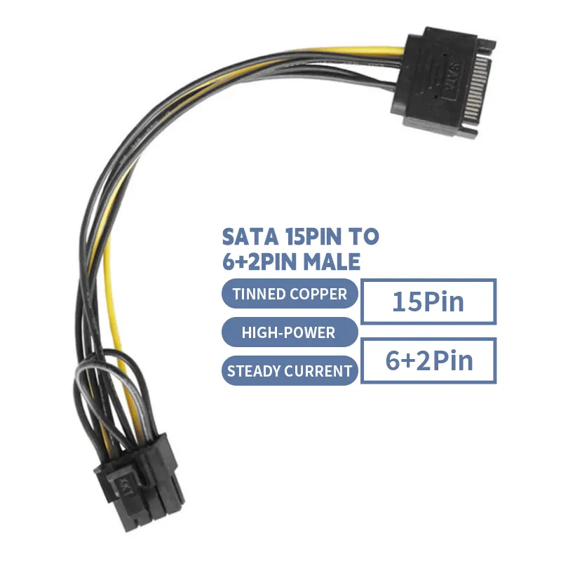 Scheda Video grafica cavo di alimentazione Pcie 15 Pin SATA a 8Pin cavo di alimentazione Gpu cavo di alimentazione accessori per Computer