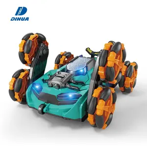 2,4 Ghz 1/24 escala 6WD Control remoto rotación deriva truco para niños 360 Flip RC coche con luz fría y de brazo de oscilación