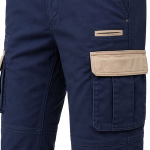 Pantalon cargo pour homme, personnalisable en couleur et taille, taille haute, plusieurs poches, en toile, décontracté, respirant, coupe droite, style printemps, vente en gros - Product Image 6