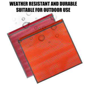 FMCSA 393,87 Aprobado 18X18 pulgadas Malla de PVC Jersey Malla Bandera de seguridad con lazo de alambre ANSI Correas reflectantes - Product Image 6