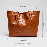 Sac fourre-tout en cuir de vachette pleine fleur véritable, grande capacité, style vintage, pour femmes, OEM ODM