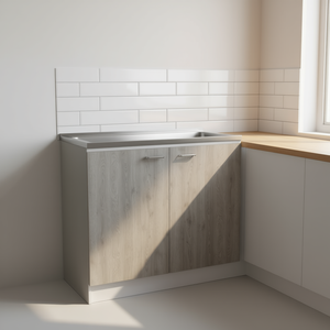 Meuble de cuisine en chêne fumé avec évier, profondeur 30-39,9 pouces, fixation murale, design contemporain pour cuisine - Product Image 2