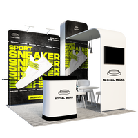 Équipement pour stands d'exposition 3x3, stand en tissu facile à monter, modulaire, sublimation par transfert thermique, présentoirs portables pour salons professionnels